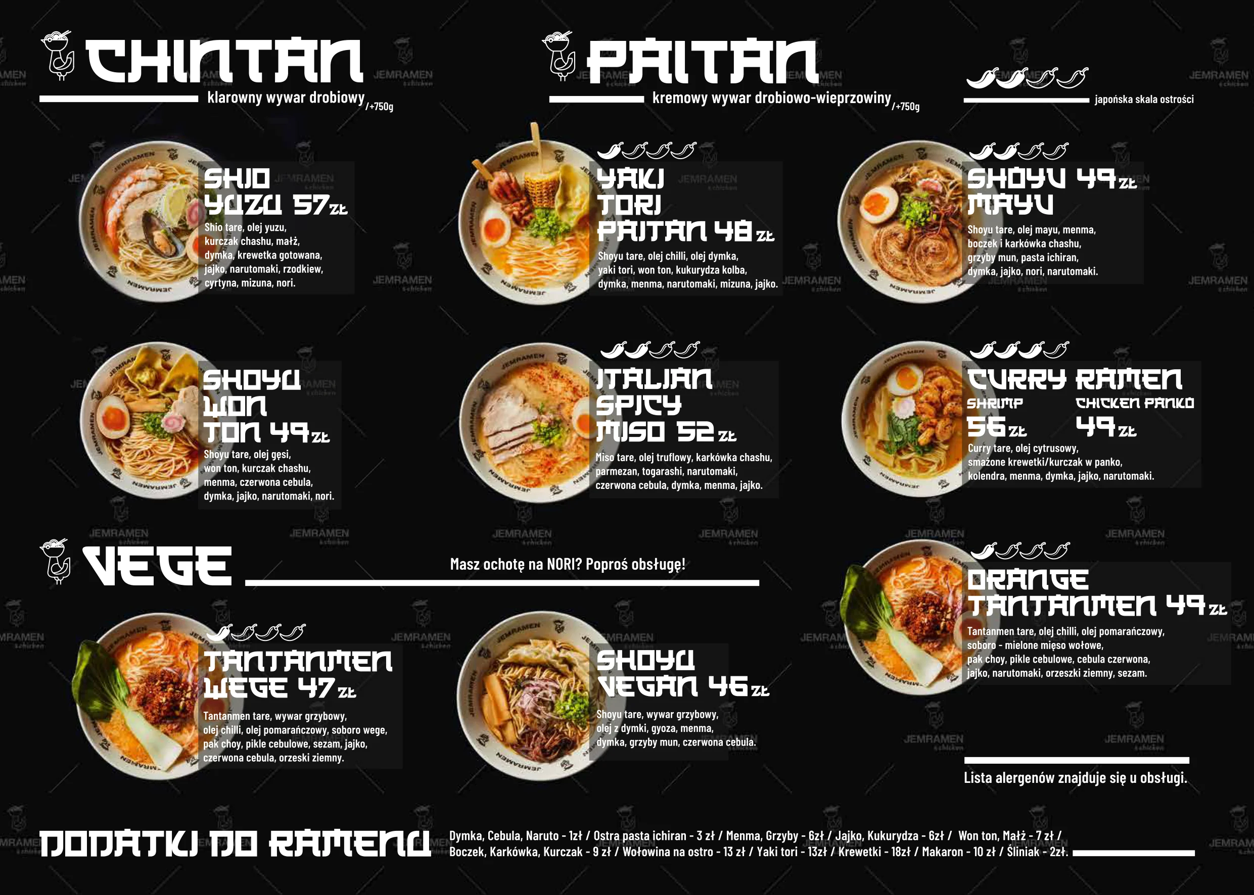 JemRamen & Chicken — menu, strona 1